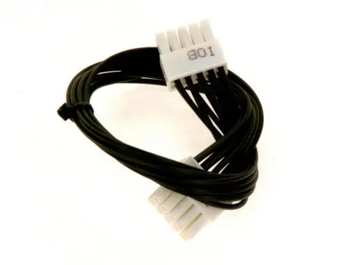 Kabel mit mehreren weißen Molex-Anschlüssen, umwickelt mit schwarzem Kabel, möglicherweise von Bosch, zur elektrischen Verbindung oder Datenübertragung.